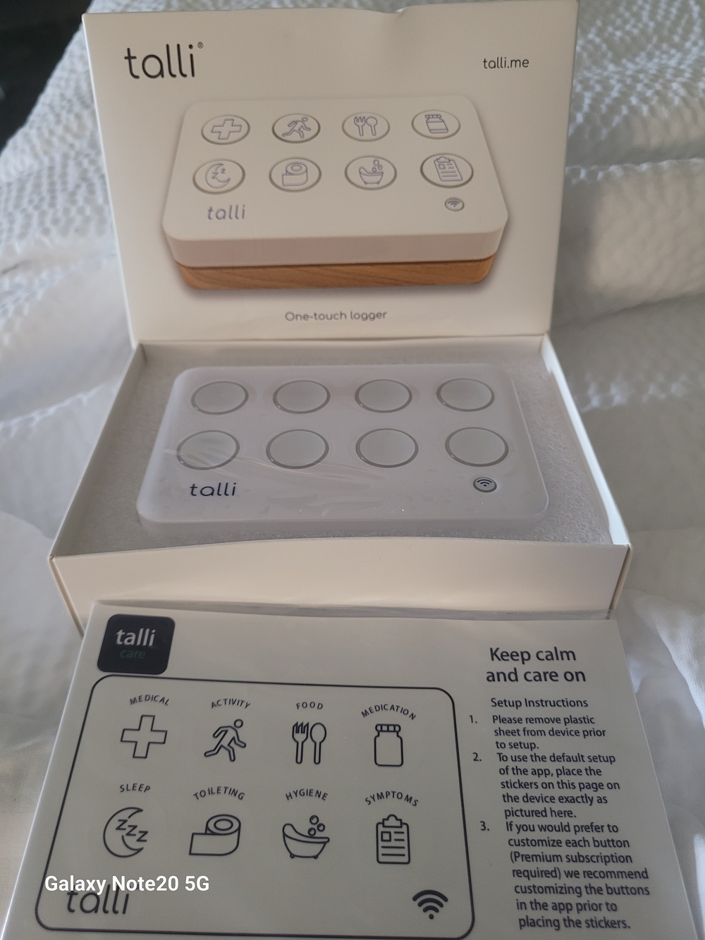 talli One-Touch Logger - White with Wood Accent